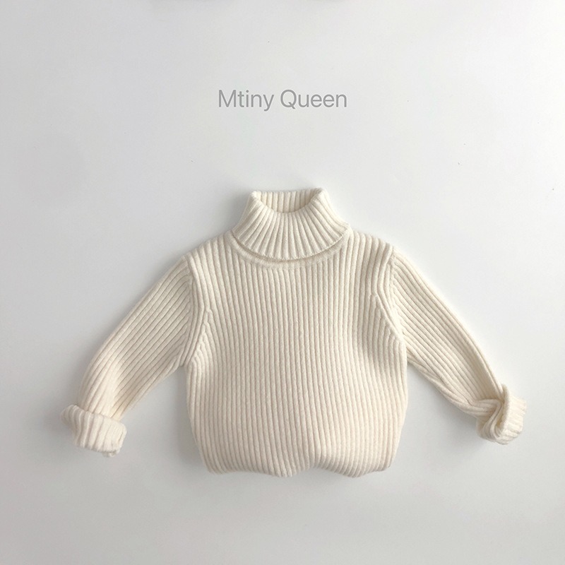 預購款C150-加厚升級款~軟糯高彈~秋冬黑白兒童毛衣坑條洋氣男女寶針織打底衫-規格圖4