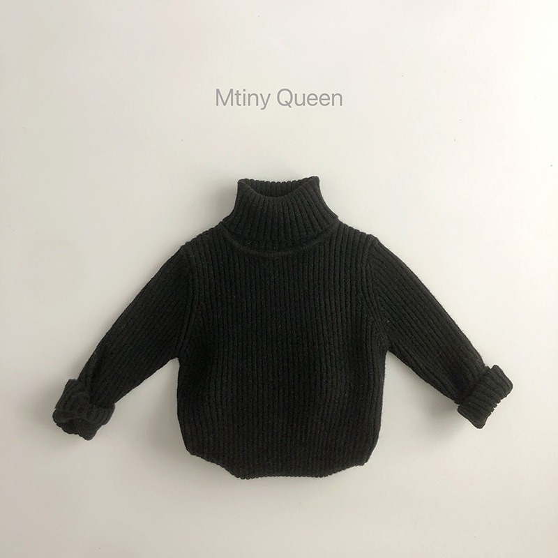 預購款C150-加厚升級款~軟糯高彈~秋冬黑白兒童毛衣坑條洋氣男女寶針織打底衫-規格圖4