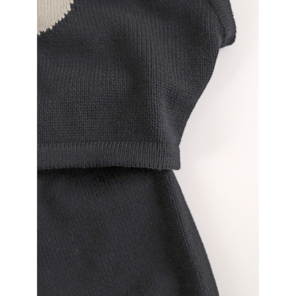 預購款C151-韓國版氣質～原創小熊～春秋兒童毛衣馬甲棉提花男女寶針織短褲套裝-細節圖4