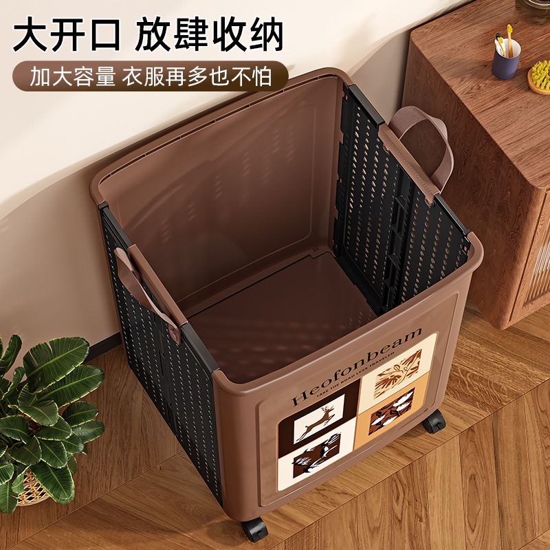 預購款C156/ 家用可折疊浴室髒衣籃 中式復古大容量兒童間玩具收納筐-細節圖2