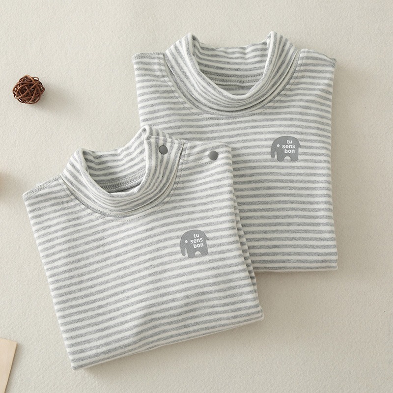 預購款C187/兒童高領打底衫純棉秋冬保暖男童女童中領T卹寶寶半高領秋衣上衣-細節圖2