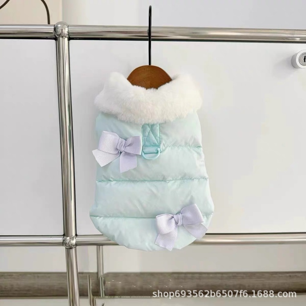 預購款C210/狗狗蝴蝶結棉衣寵物-規格圖6