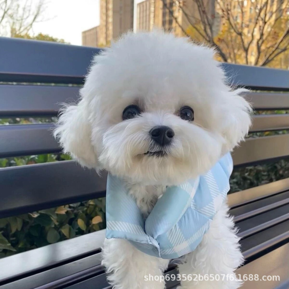 預購款C212/狗狗貓咪加厚保暖棉衣冬季格紋棉背心馬甲-細節圖6