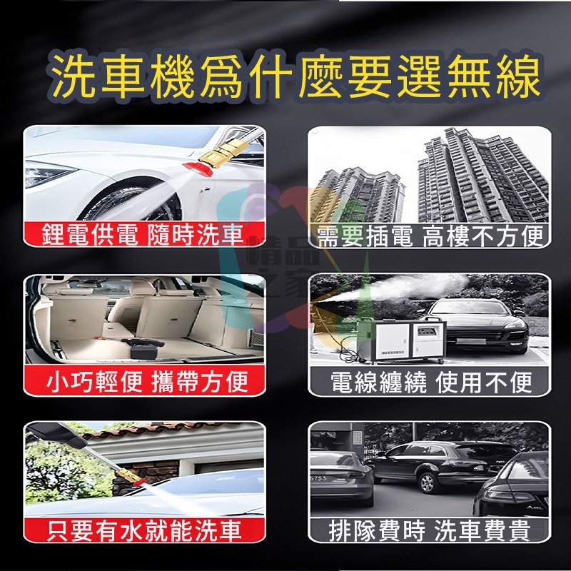 【台灣出貨】充電式洗車水槍 充電式高壓洗車槍 高壓洗車槍 充電洗車機 無線洗車槍 無線水槍 農用打藥機 開立發票-細節圖2