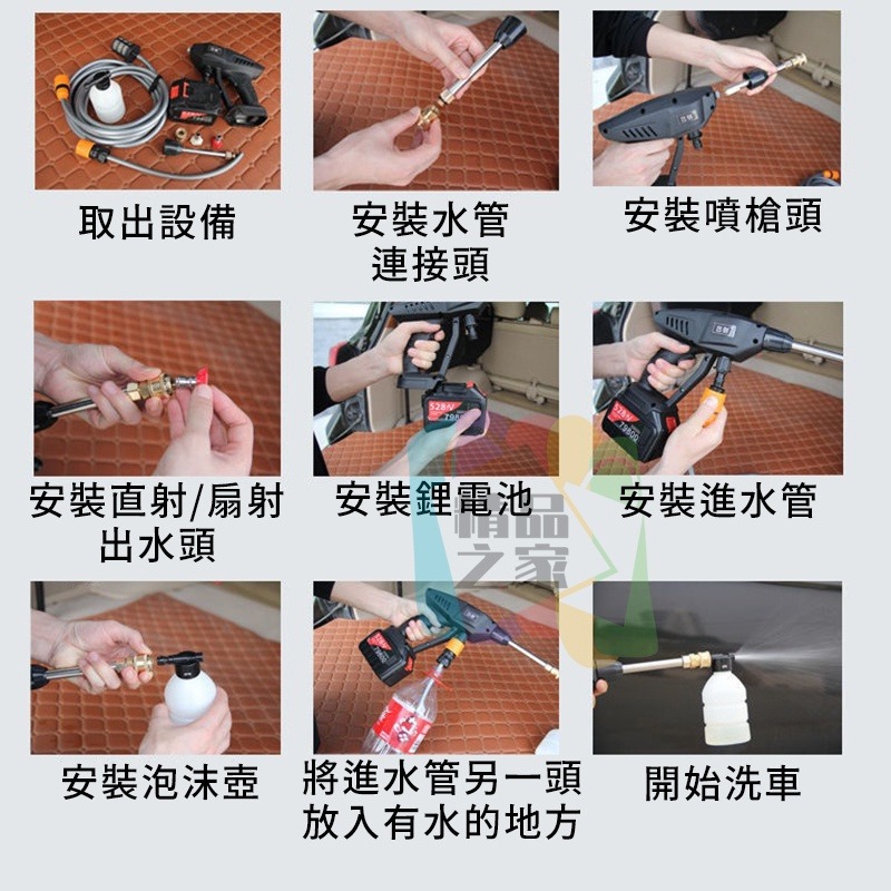 【台灣出貨】充電式洗車水槍 充電式高壓洗車槍 高壓洗車槍 充電洗車機 無線洗車槍 無線水槍 農用打藥機 開立發票-細節圖8