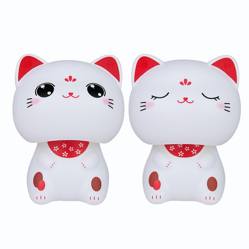 【台灣出貨】大頭招財貓 太陽能點頭招財貓 太陽能招財貓 點頭招財貓 招手招財貓 車内飾品 桌面小物 招財小物 開店禮物-細節圖2