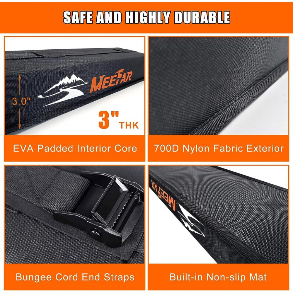 軟式可折疊車頂架。台灣出貨可到付。衝浪板獨木舟滑水板SUP車頂橫桿。車頂置放架軟墊。可折疊好收納。戶外水上活動-細節圖4