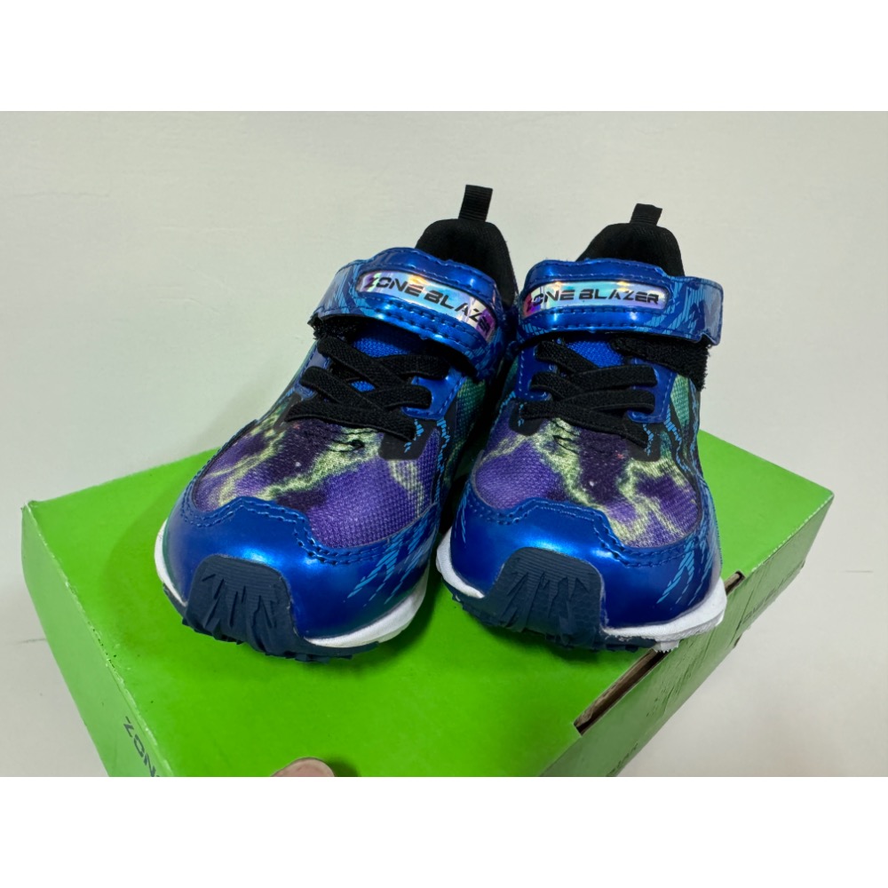 全新日本月星Moonstar 機能童鞋 男寶最愛 閃電競速 藍色 17cm-細節圖2