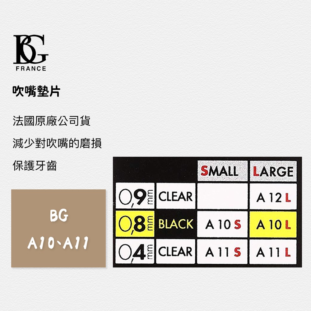 法國BG 薩克斯風/豎笛 A11L 吹嘴墊片/吹口護片 薄款 0.4mm 六片裝 透明-細節圖3