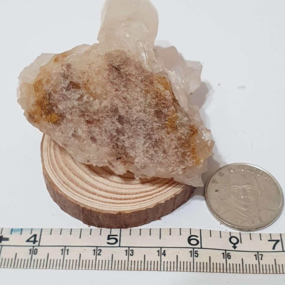 124.5g 白水晶簇 +原木片底座 原礦 礦石 原石 水晶 收藏 禮物-細節圖2
