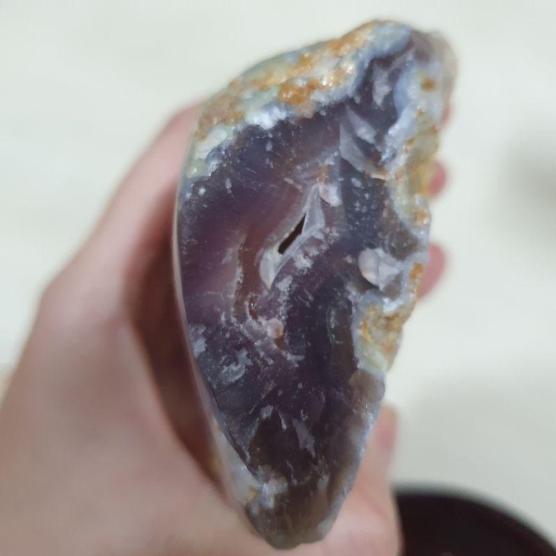 瑪瑙 水晶洞 聚寶盆 帶軟糖  351g 晶洞 礦石 原礦 水晶 擺件 收藏 禮物-細節圖3