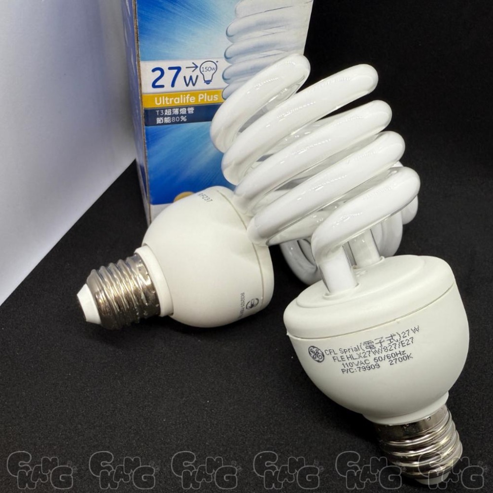 💧CHANG 電料⚡️【GE奇異 27W E27 螺旋型節能燈泡 / 黃光】高亮度・長壽命｜省電燈泡｜T3超薄燈管-細節圖8