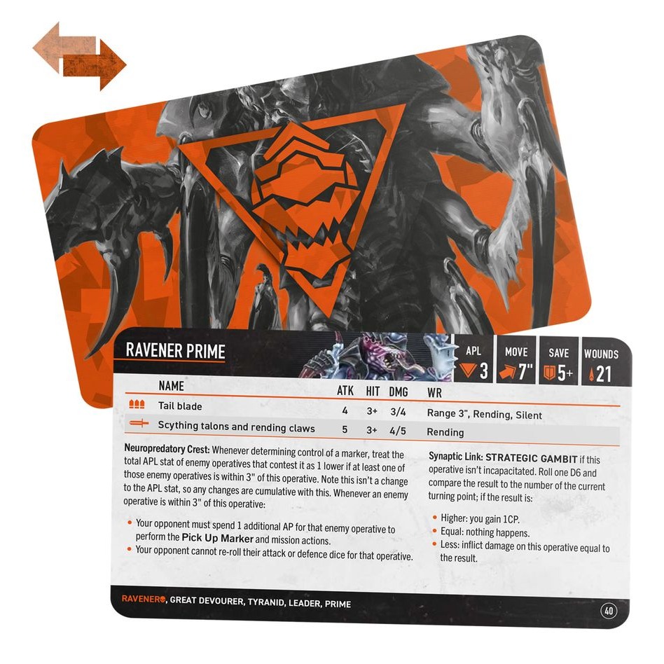 【戰鎚40k】Kill Team: Raveners Datacards (ENG) - 殺戮小隊數據卡：蛇蟲(英文版)-細節圖3