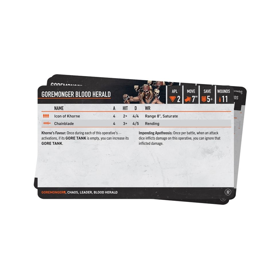 【戰鎚40k】Kill Team: Goremongers Datacards (ENG)-殺戮小隊：灑血狂數據卡(英文-細節圖3