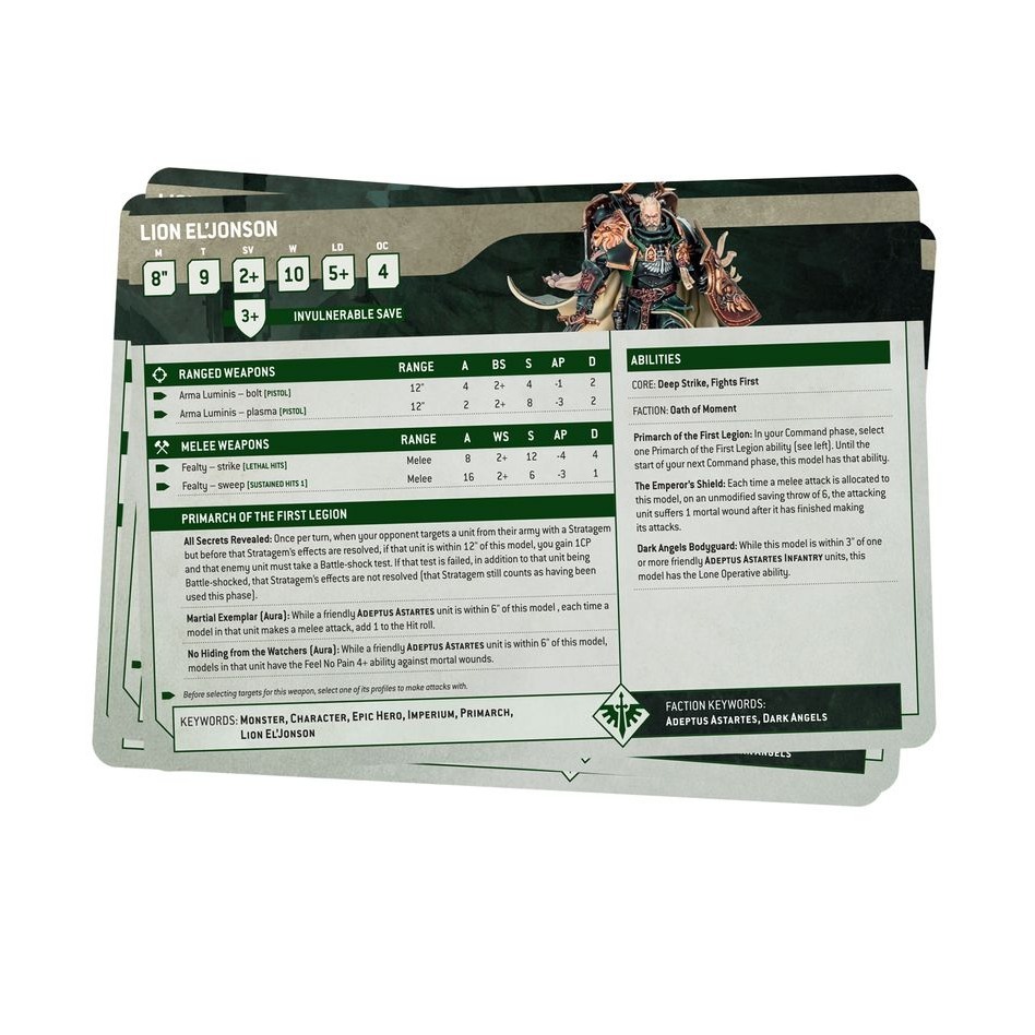 【戰鎚40k】Dark Angels: Datasheet Cards (English) -黑暗天使數據卡(英文版)-細節圖2