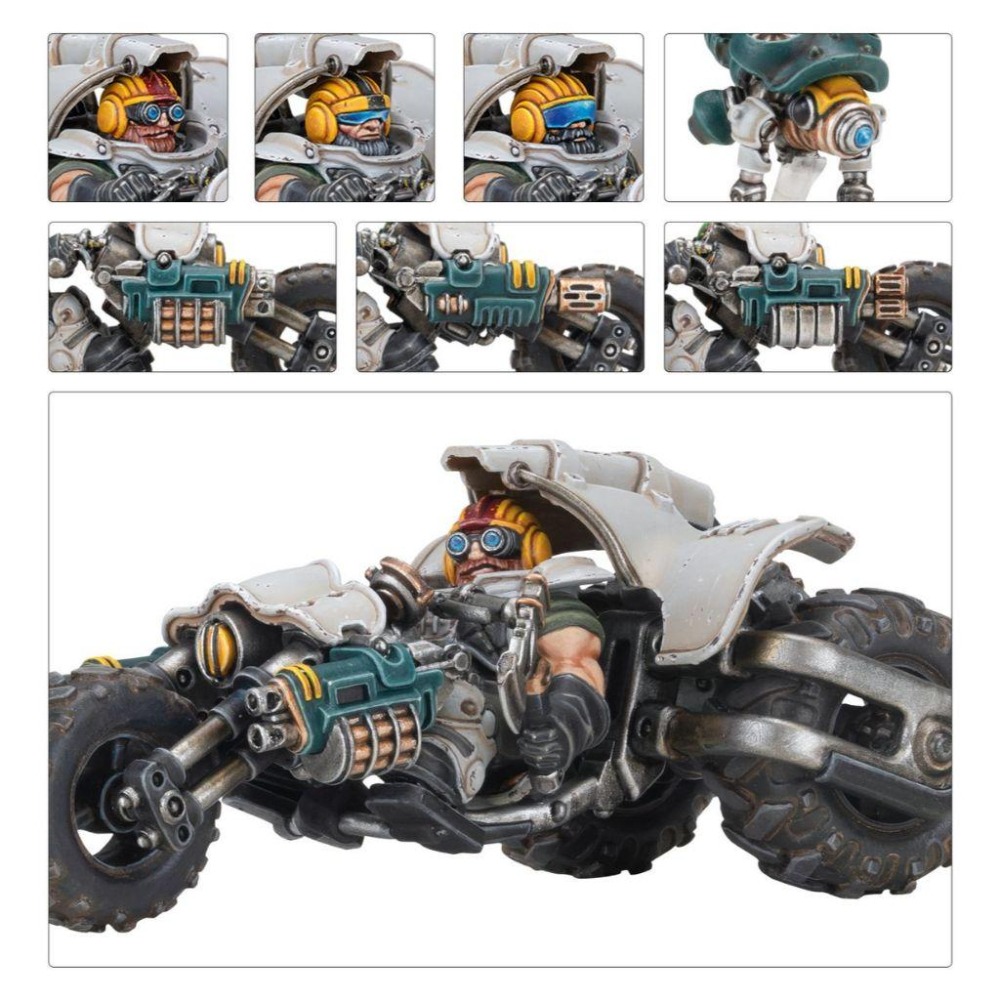 【涅克羅蒙達】Necromunda:Svenotar Scout Trikes-涅克羅蒙達：鐵頭矮人偵察三輪車-細節圖2