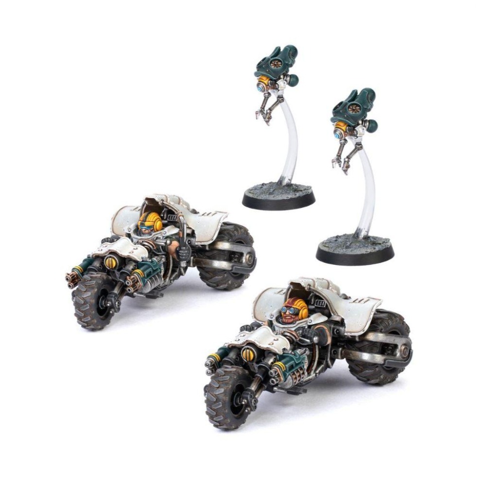 【涅克羅蒙達】Necromunda:Svenotar Scout Trikes-涅克羅蒙達：鐵頭矮人偵察三輪車-細節圖3