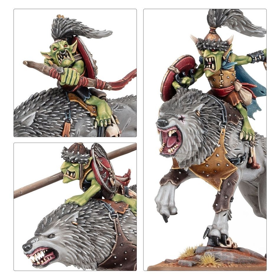 【戰鎚AOS】Snarlboss and Wolfgit Retinue - 暗怨地精：齜牙獸頭目與狼騎扈從-細節圖3