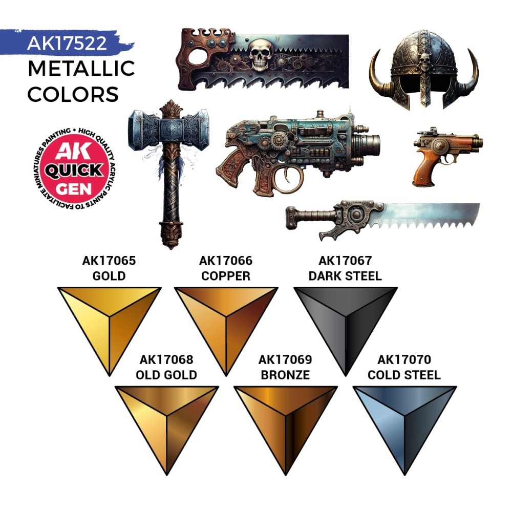 AK17522 - Quick Gen - Metallics 6 Paints - 金屬色 6色-細節圖3
