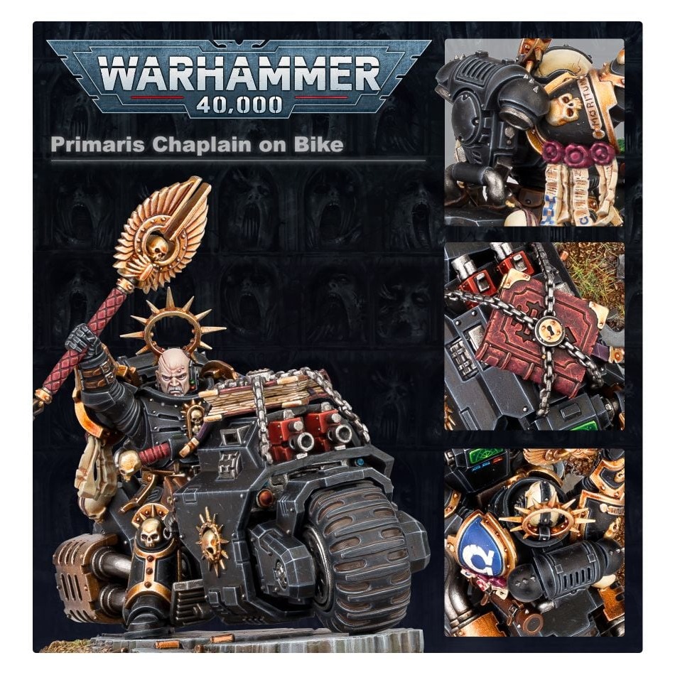 【戰鎚40K】 Primaris Chaplain On Bike - 騎摩托的星際戰士基因原體教士-細節圖3