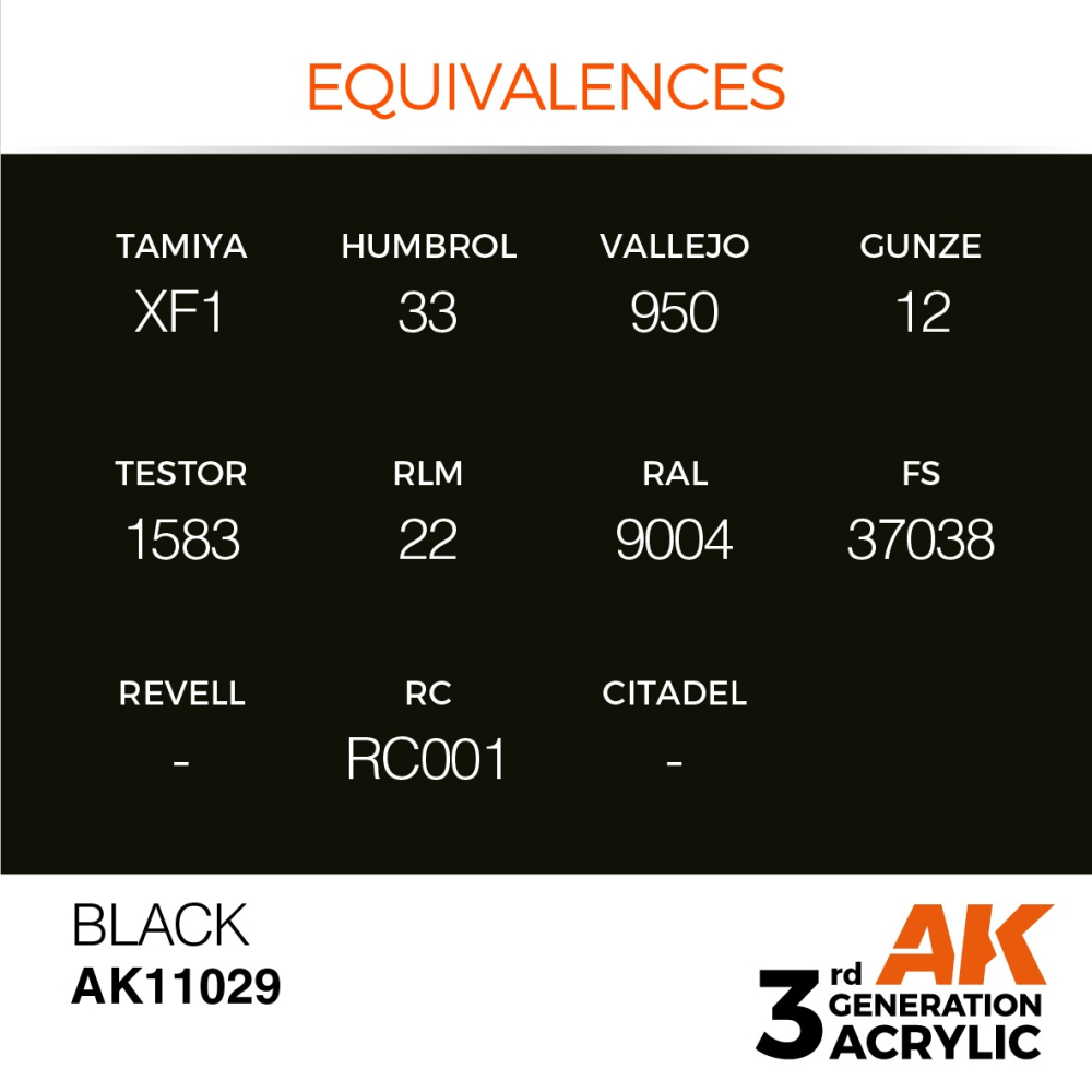 AK11029 AK Interactive 3G Acrylic Black 17ml-細節圖2