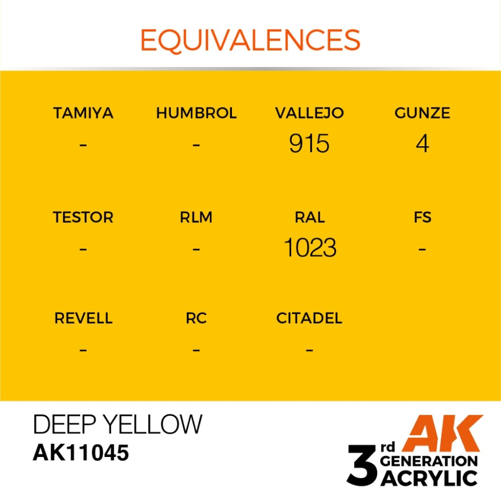 AK11045 AK Interactive 3G Acrylic Deep Yellow 17ml-細節圖2