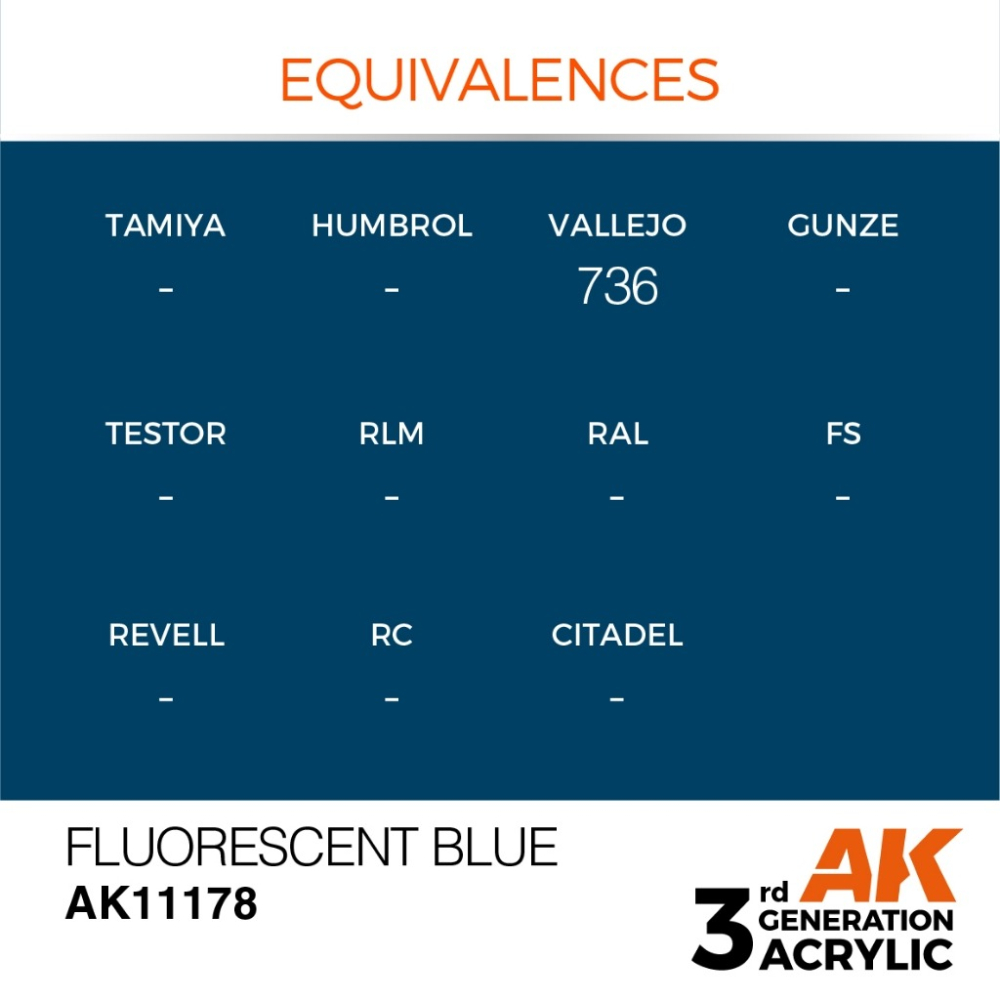 AK11178 AK Interactive 3G Acrylic Fluorescent Blue 17ml-細節圖2