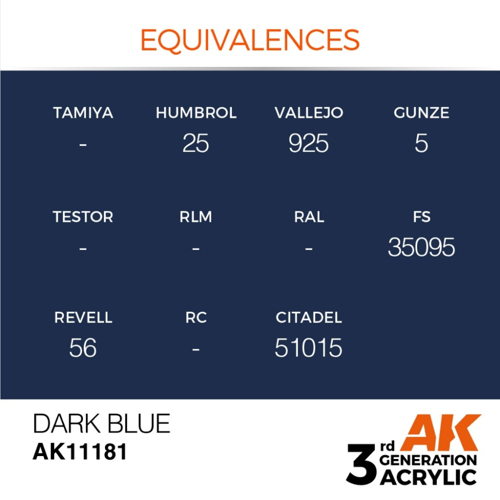 AK11181 AK Interactive 3G Acrylic Dark Blue 17ml-細節圖2