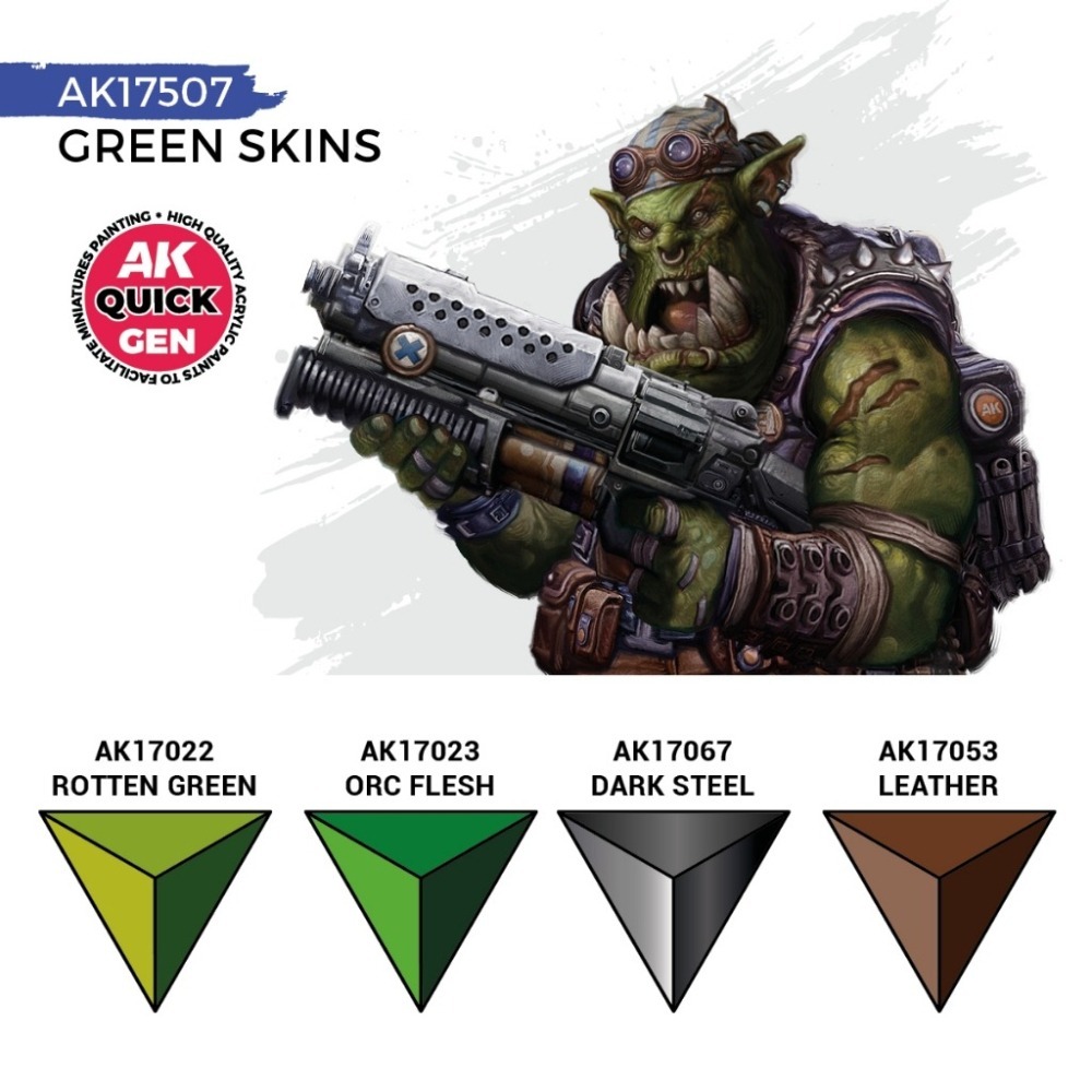 AK17507 - Quick Gen - Green Skins 4 Paints - 綠膚色 4色-細節圖2