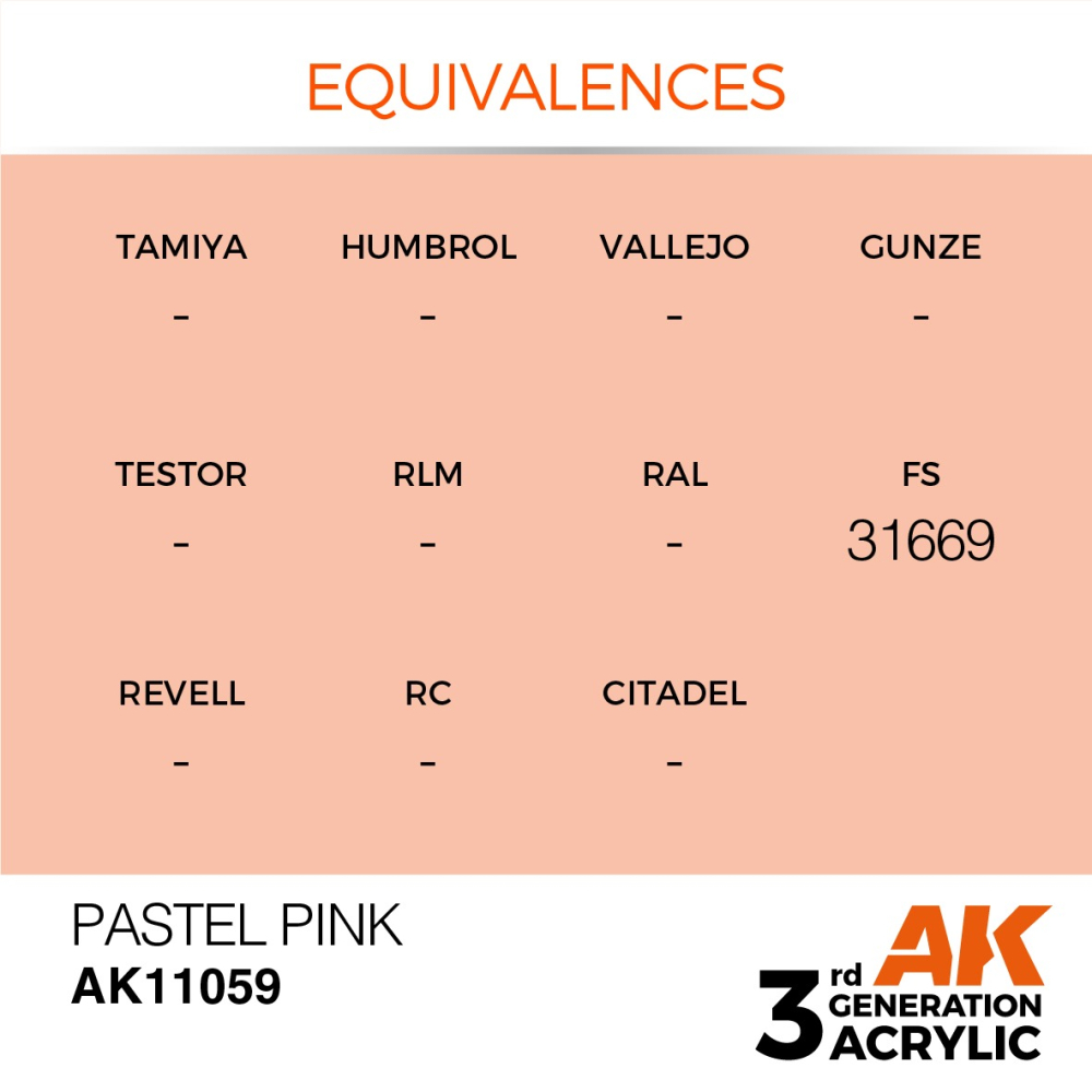 AK-11059 AK Interactive 3G Acrylic Pastel Pink 17ml-細節圖3