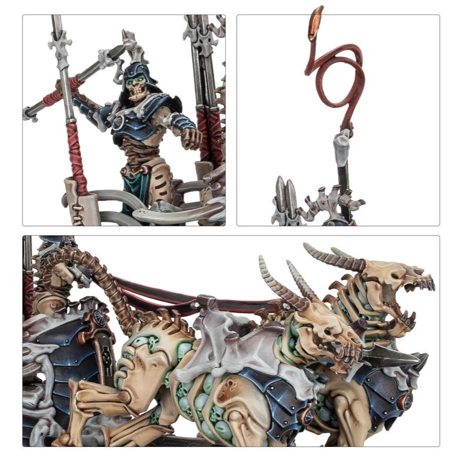 【戰鎚AOS】Ossiarch: Liege-Kavalos on War Chariot-殮骨骸軍：乘戰車的骨騎統領-細節圖3