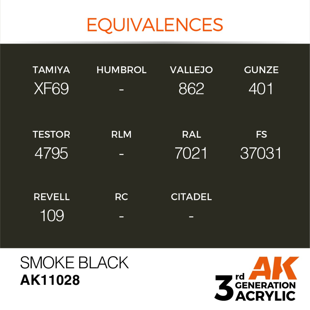 AK-11028 AK Interactive 3G Acrylic Smoke Black 17ml-細節圖3
