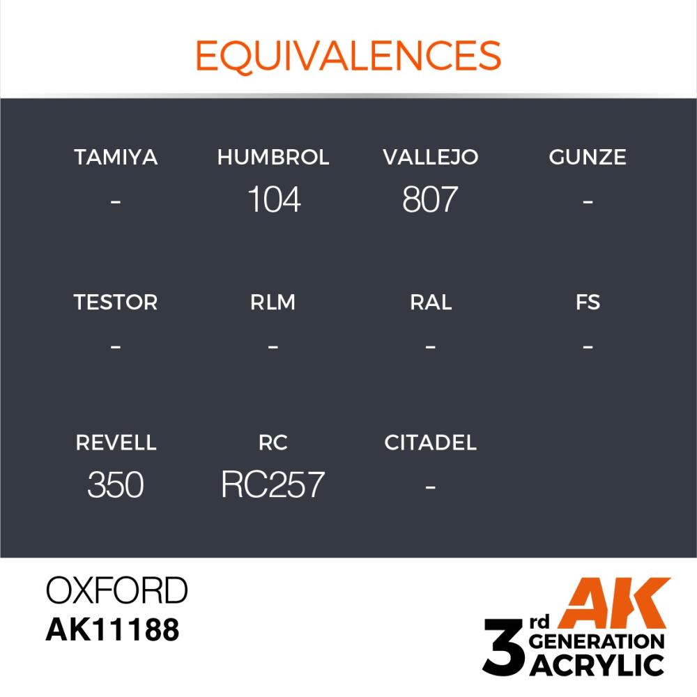 AK-11188 AK Interactive 3G Acrylic Oxford 17ml-細節圖3