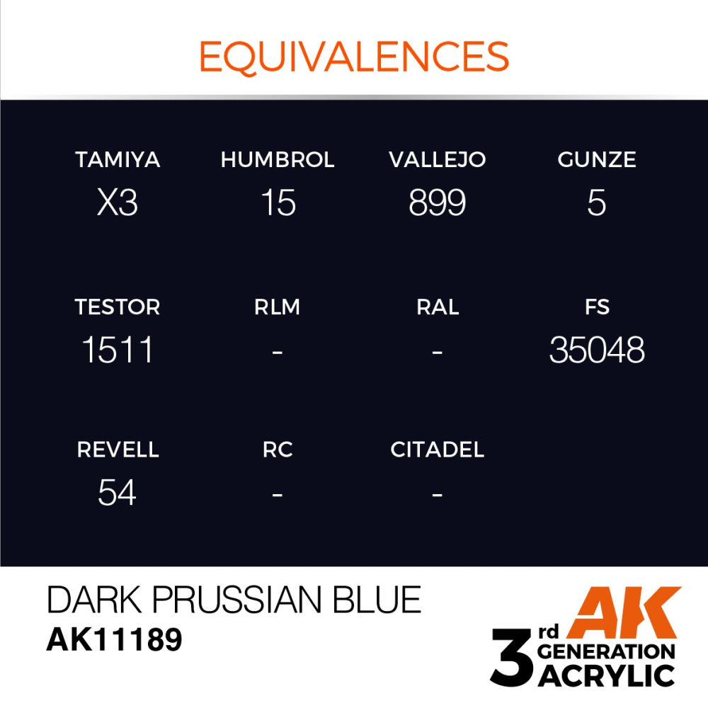 AK-11189 AK Interactive 3G Acrylic Dark Prussian Blue 17ml-細節圖3