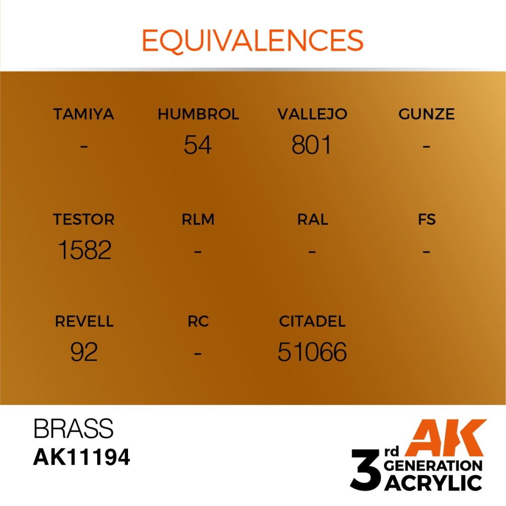 AK-11194 AK Interactive 3G Acrylic Brass 17ml-細節圖3