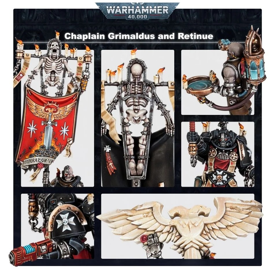 【戰鎚40K】Chaplain Grimaldus & Retinue黑色聖堂格里瑪度斯教士及隨從-細節圖3