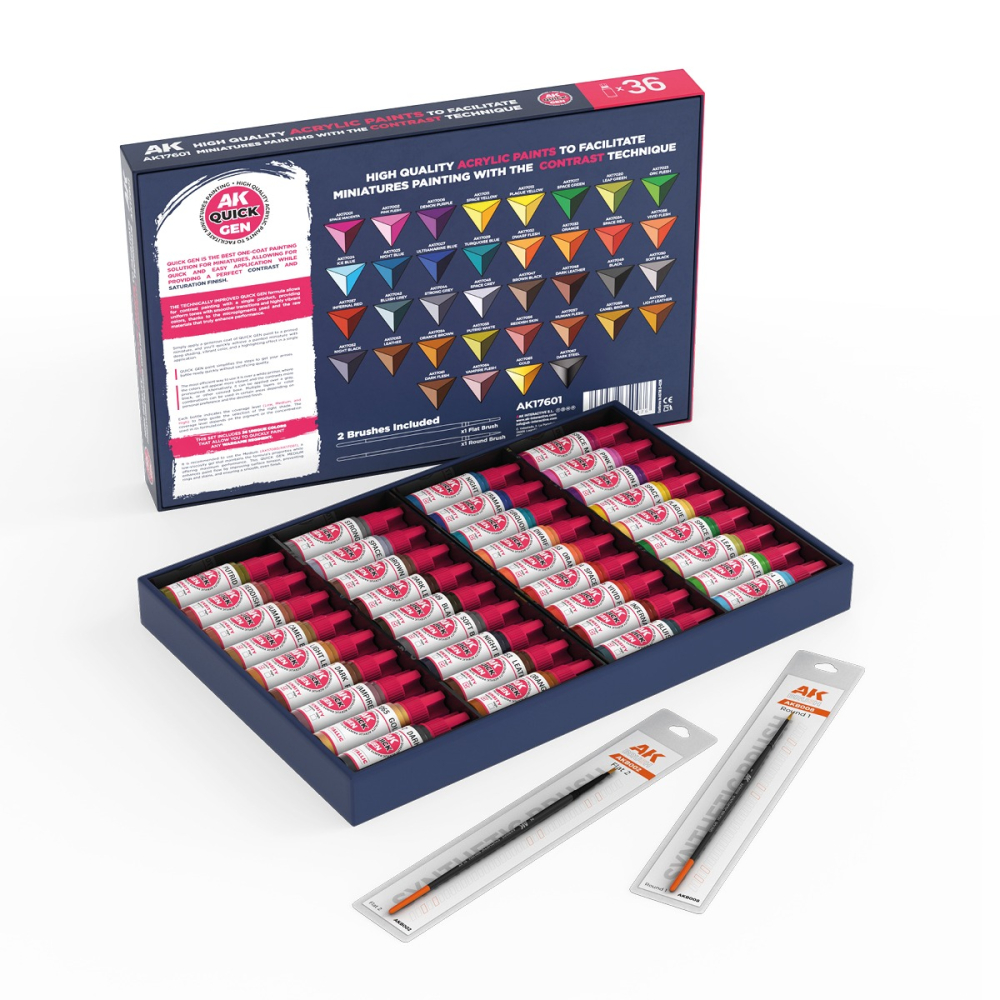 AK17601 - Quick Gen - Paint Set ( 36 COLOR + 2 BRUSH )-細節圖2