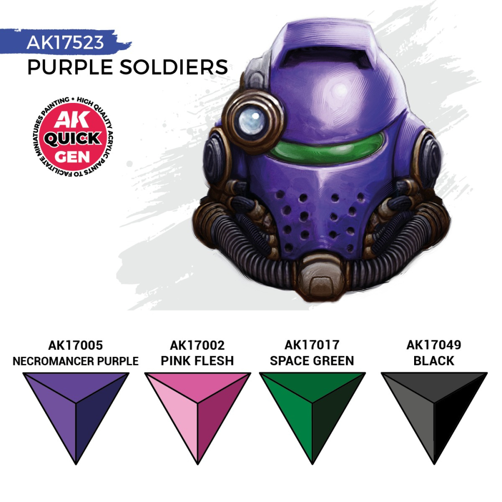 AK17523 - Quick Gen - Purple Soldiers 4 Paints - 士兵紫色 4色-細節圖3
