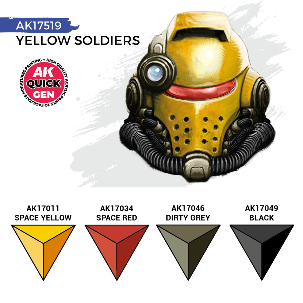 AK17519 - Quick Gen - Yellow Soldiers 4 Paints - 士兵黃色 4色-細節圖3