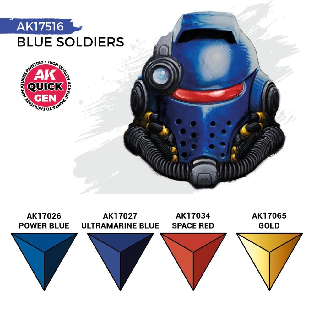 AK17516 - Quick Gen - Blue Soldiers 4 Paints - 士兵藍色 4色-細節圖3