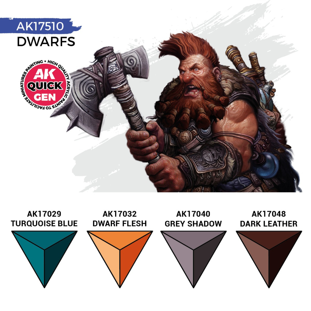 AK17510 - Quick Gen - Dwarfs 4 Paints - 矮人 4色-細節圖3