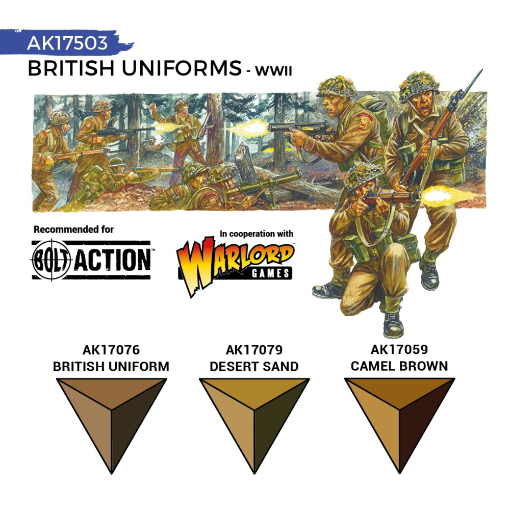 AK17503-Quick Gen-British WWII Uniforms 3 Paints-2戰英軍制服 3色-細節圖3