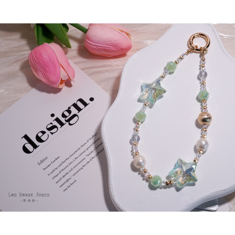 【樂波廚】《曖 系列》手機鍊｜多款造型 × 白水晶 × 天然珍珠｜日式甜美風格-細節圖5