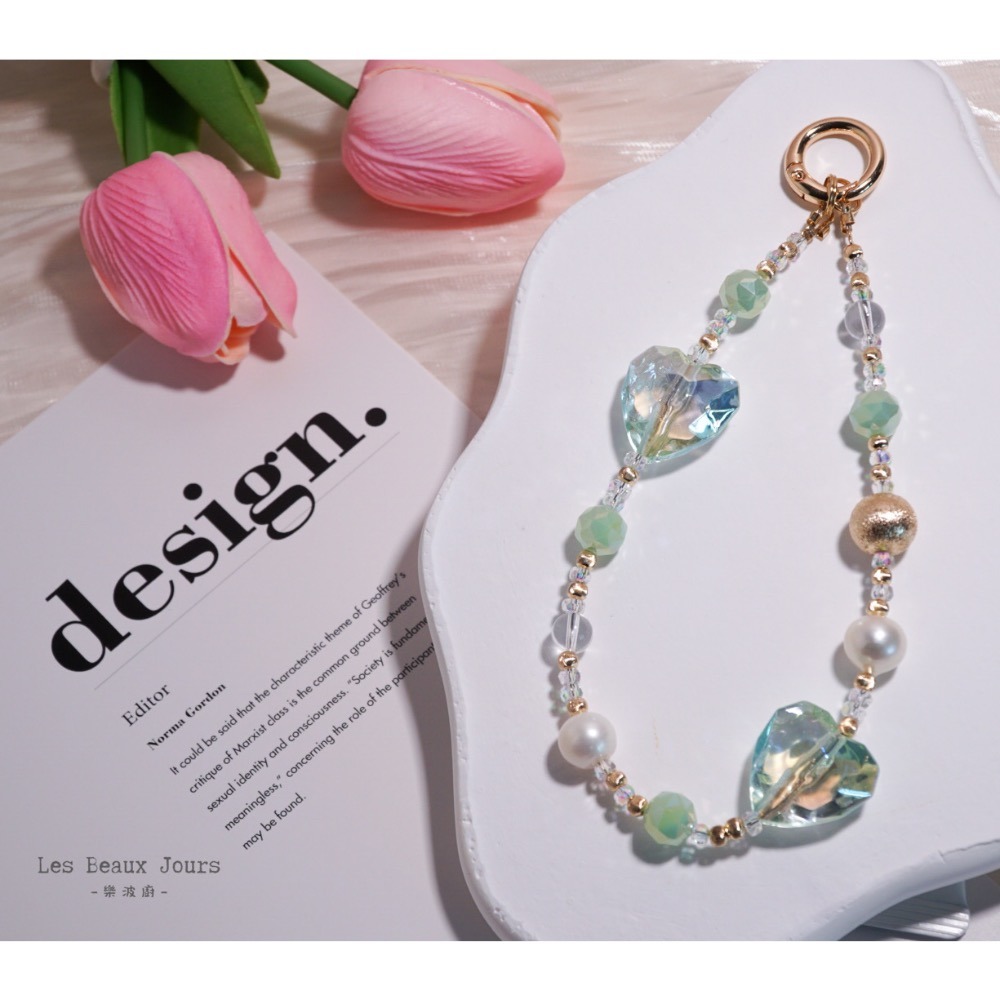 【樂波廚】《曖 系列》手機鍊｜多款造型 × 白水晶 × 天然珍珠｜日式甜美風格-細節圖6