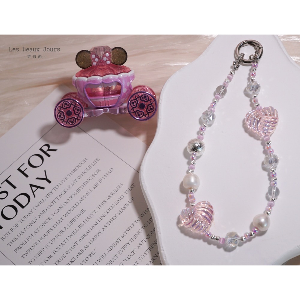 【樂波廚】《曖 系列》手機鍊｜多款造型 × 白水晶 × 天然珍珠｜日式甜美風格-細節圖8
