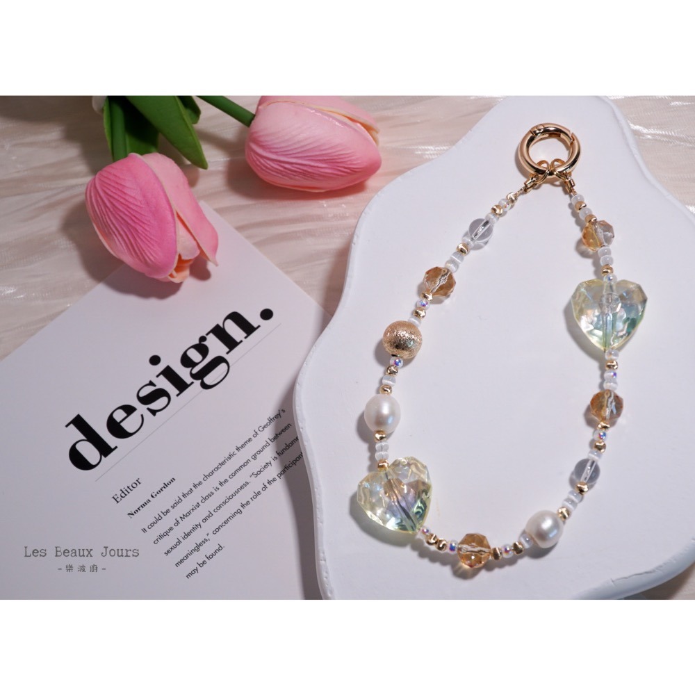 【樂波廚】《曖 系列》手機鍊｜多款造型 × 白水晶 × 天然珍珠｜日式甜美風格-規格圖10