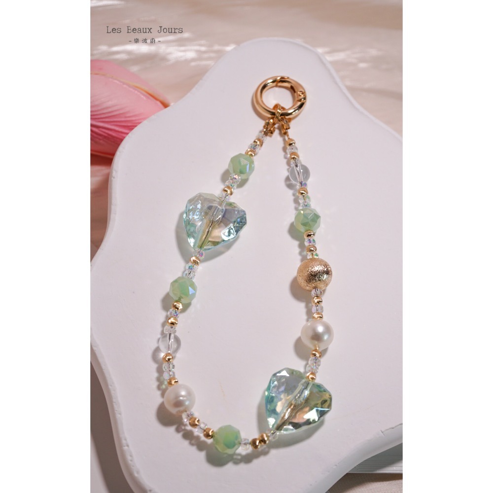 【樂波廚】《曖 系列》手機鍊｜多款造型 × 白水晶 × 天然珍珠｜日式甜美風格-規格圖10