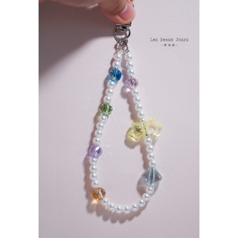 【樂波廚】《珍珠糖Bonbon》｜糖果珍珠手機鍊｜甜美優雅・手作設計掛繩-細節圖5