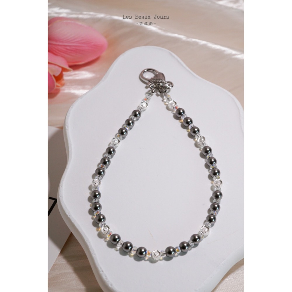 【樂波廚】《花漾珍語》多色可選・小花珍珠手機鍊｜手作設計・掛繩・吊飾-細節圖3