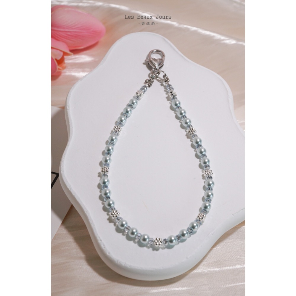 【樂波廚】《花漾珍語》多色可選・小花珍珠手機鍊｜手作設計・掛繩・吊飾-細節圖4